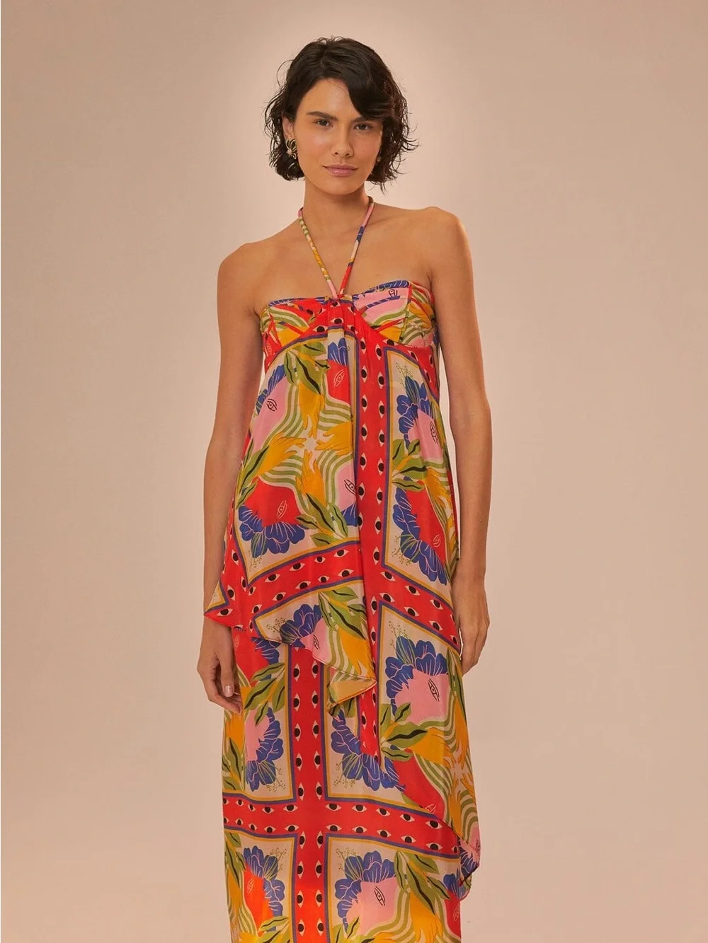 Farm Rio Colorful Tropical Strapless Maxi Dress - Picture 2 of 9